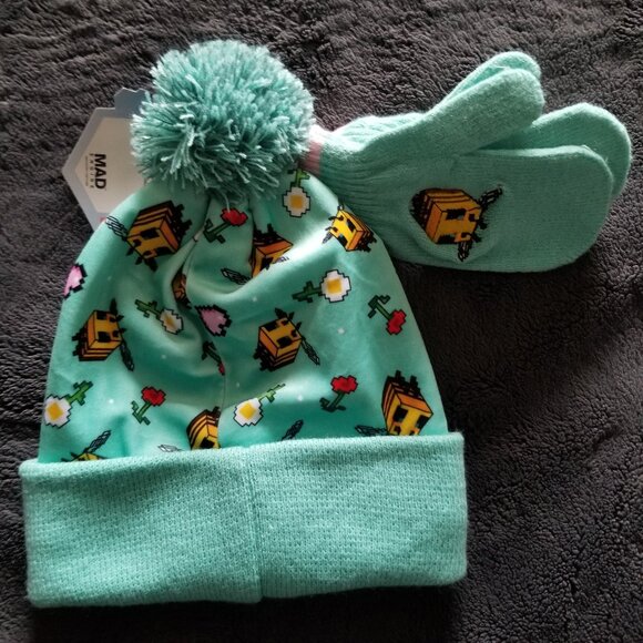 Minecraft Bee Kid's Hat & Glove Set (Beanie / Toque) - Picture 2 of 5